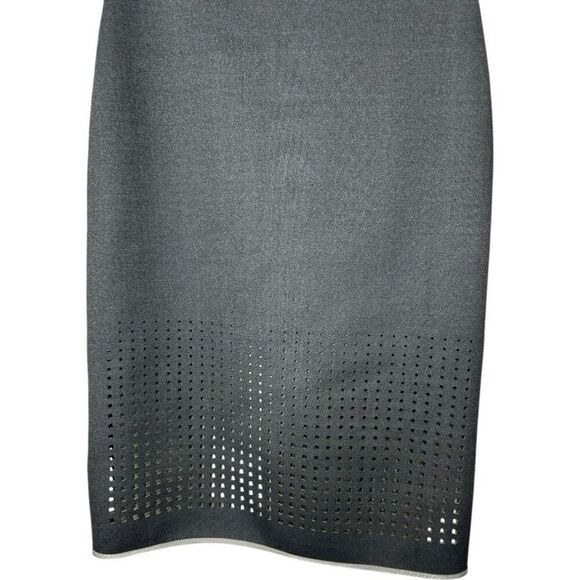 Clover Canyon Laser Skirt Size M Gray Neoprene Pencil Business Professional - Picture 7 of 13